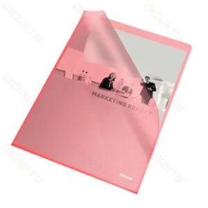 Esselte transparent plastic folder red