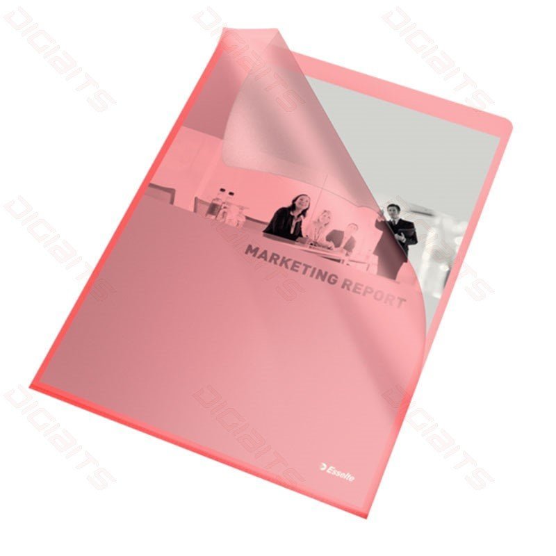 Esselte transparent plastic folder Red