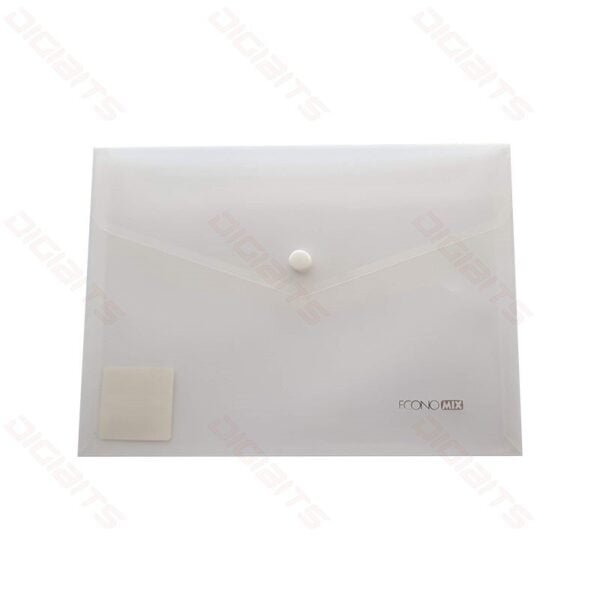 Economix clear bag A5 with button