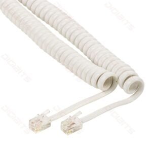 Valueline coiled headset cable 2m RJ10 M to RJ10 M white