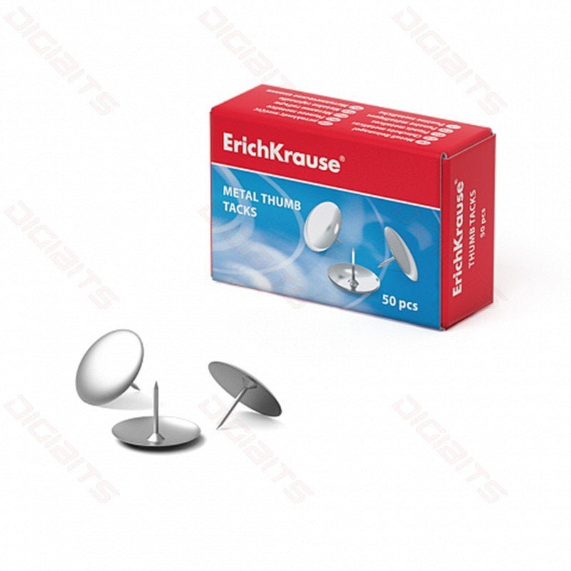 ErichKrause Thumb Tacks Nickel Plated 7851