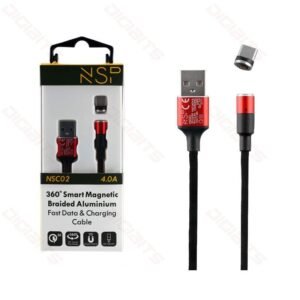 NSP smart magnetic braided aluminium type-c cable 4.0A