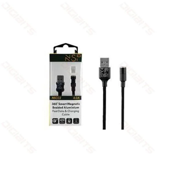 NSP smart magnetic braided aluminium microUSB cable 4.0A