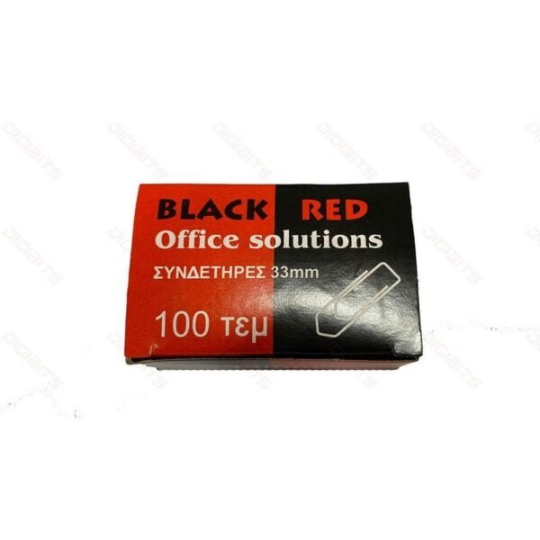 Black Red paper clips 33mm 100pcs
