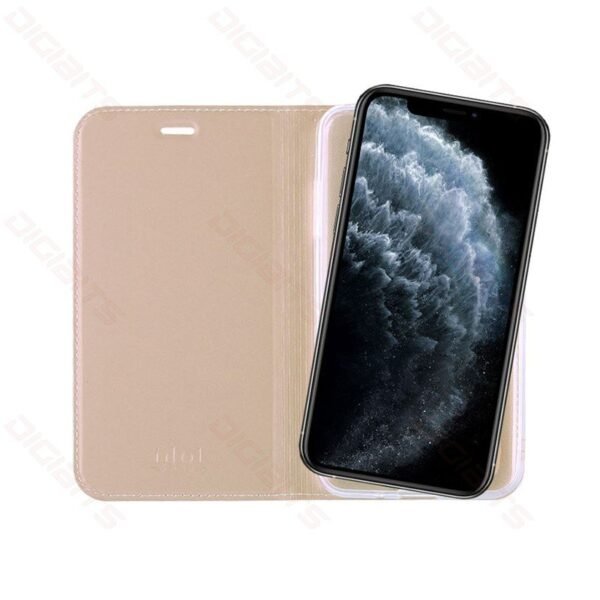 Idol leather tpu book case for iPhone X Gold-1