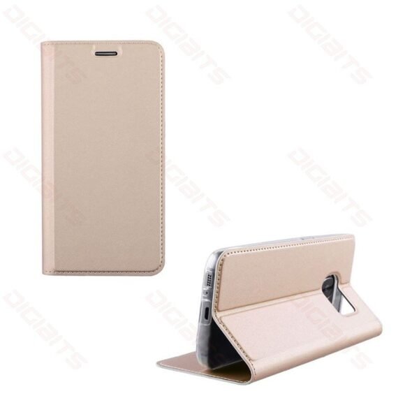 Idol leather tpu book case for iPhone X Gold