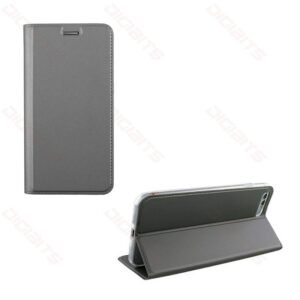 Idol leather tpu book case for iPhone X Dark Grey