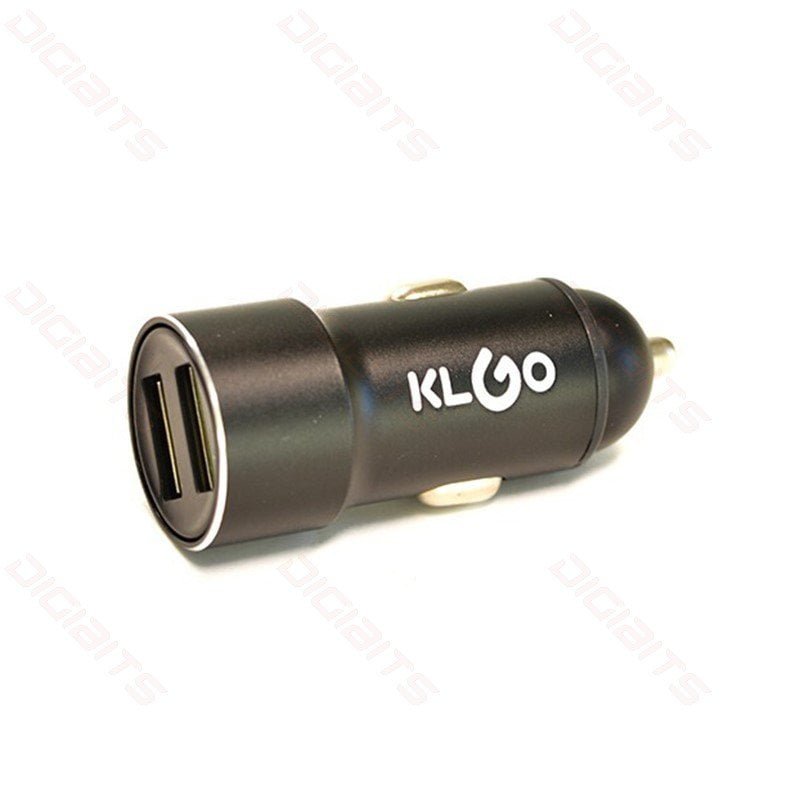Klgo metallic car charger 2.4A grey/black