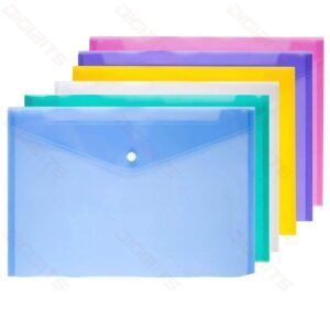 Databank clear green envelope A4 with button