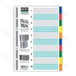 SKAG A4 1-10 carton divider with colours