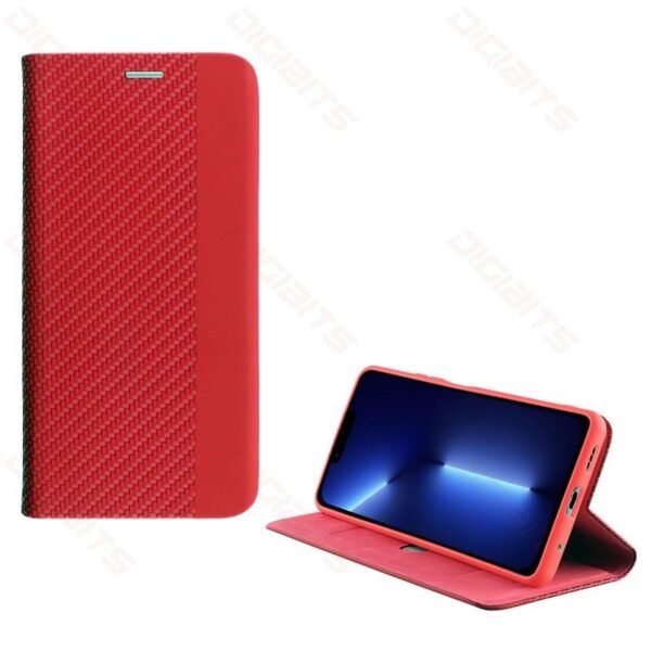 Idol Elite Anti-Rfid book case for Apple iPhone 13 Pro Red