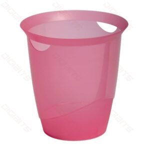 Durable waste basket 16ltr transparent pink