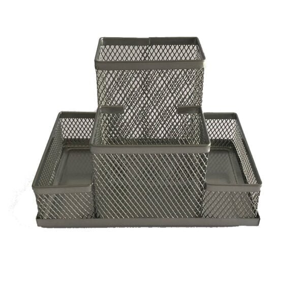 Forpus mesh desktop organiser silver