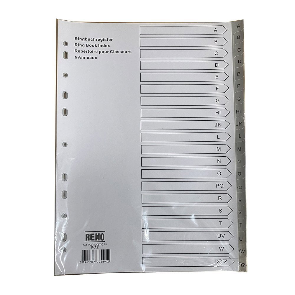 Reno A4 Jan-Dec plastic divider