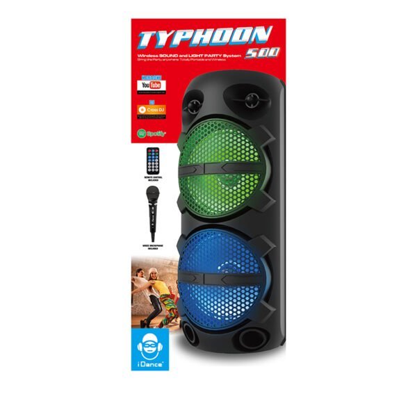 iDance Typhoon 200 Portable Speaker BT/USB/LED/TF with RGB LED Lights-1