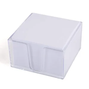 TipTop Office white memo cube 90x90mm with transparent holder