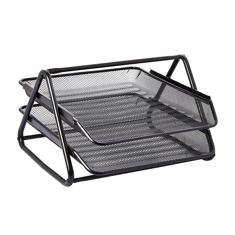 ErichKrause 2-tier letter tray metallic Black