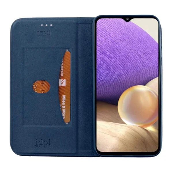 Idol Elite Anti-Rfid book case for Samsung Galaxy A55 5G (A556) Dark Blue-1