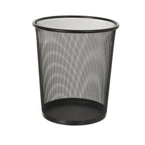 Black Red waste basket 16Ltr metallic black