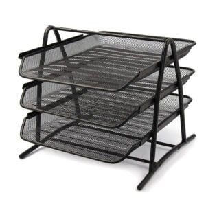 Erichkrause 3-tier letter tray metallic black