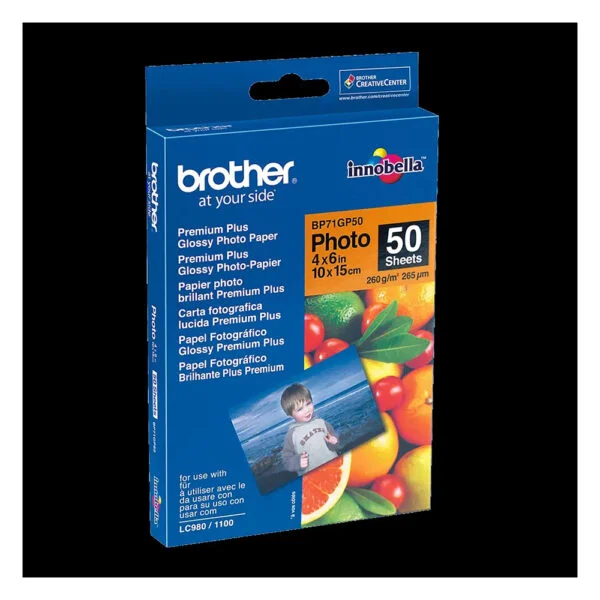 Brother photo paper 10x15 50sh - BP71GP50 Brother photo paper 10x15 50sh - BP71GP50