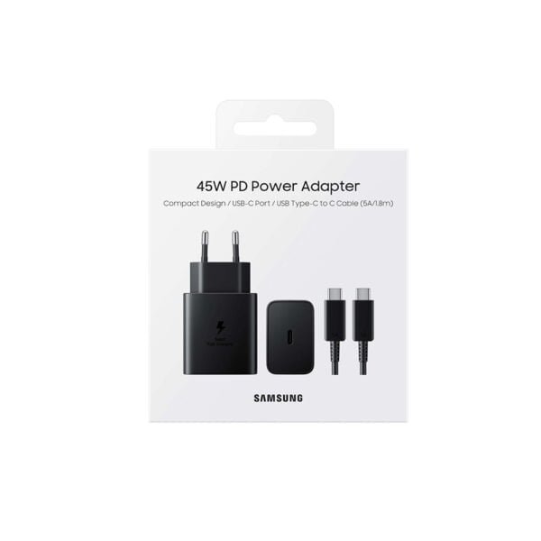 Samsung travel adapter Super Fast Charging 45W Type-C to Type-C Black with 1m cable