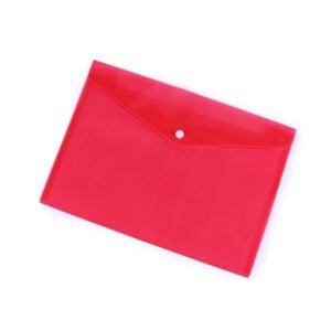 RF clear red bag A3 with button