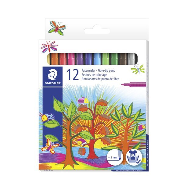 Staedtler fibre-tip 12pcs cardbox
