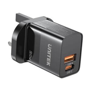 Unitek wall charger 20W USB-C PD & QC 3.0 UK