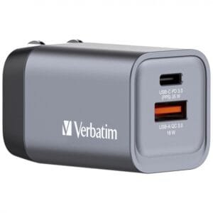 Verbatim travel wall charger 35W GaN Charger USB-C/USB-A (UK/EU/US)