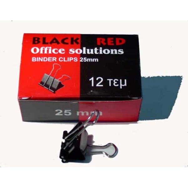 Black Red binder clips 25mm