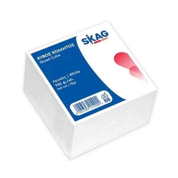 Skag white cube 90x90mm glued