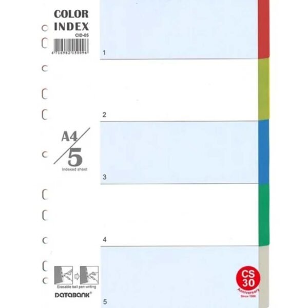 Databank 5 colours plastic divider