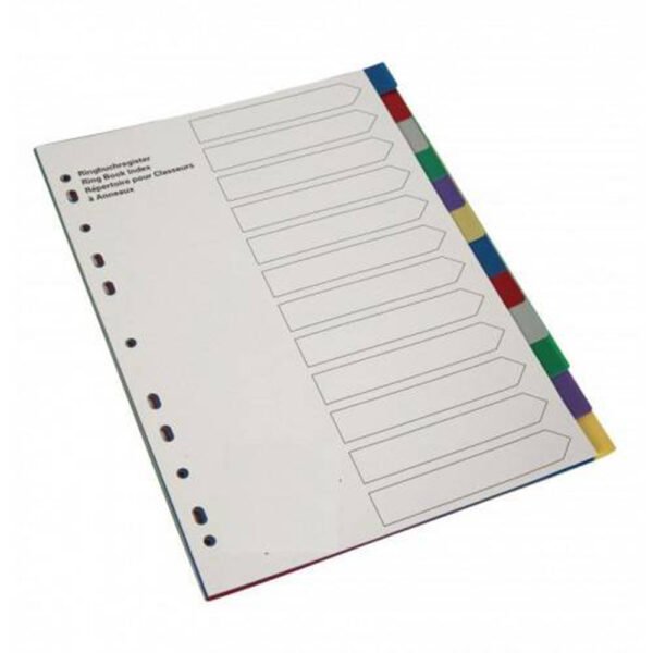 Reno A4 1-12 plastic divider colour