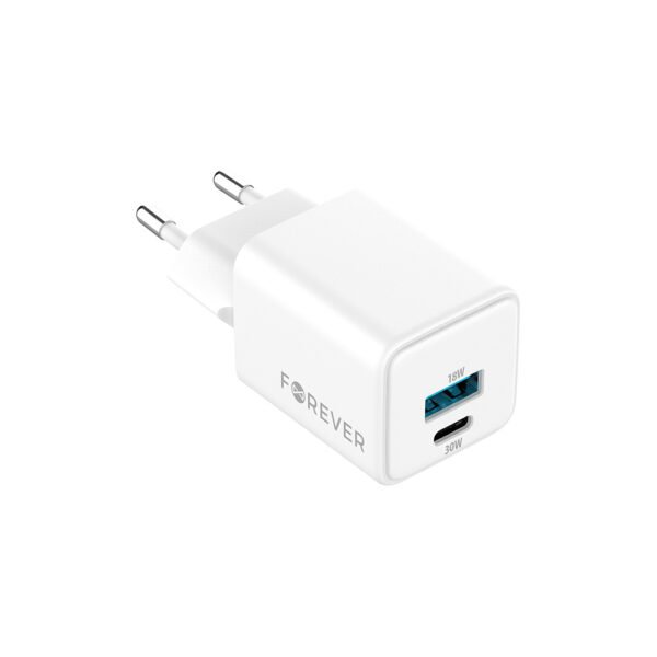 Forever wall charger 30W USB-C & USB-A EU plug