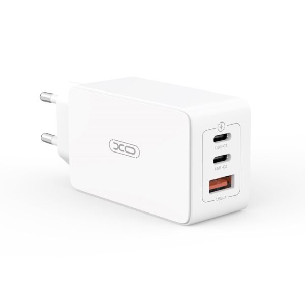XO Wall Charger PD/QC 65W 2xUSB-C/1xUSB-A white EU plug