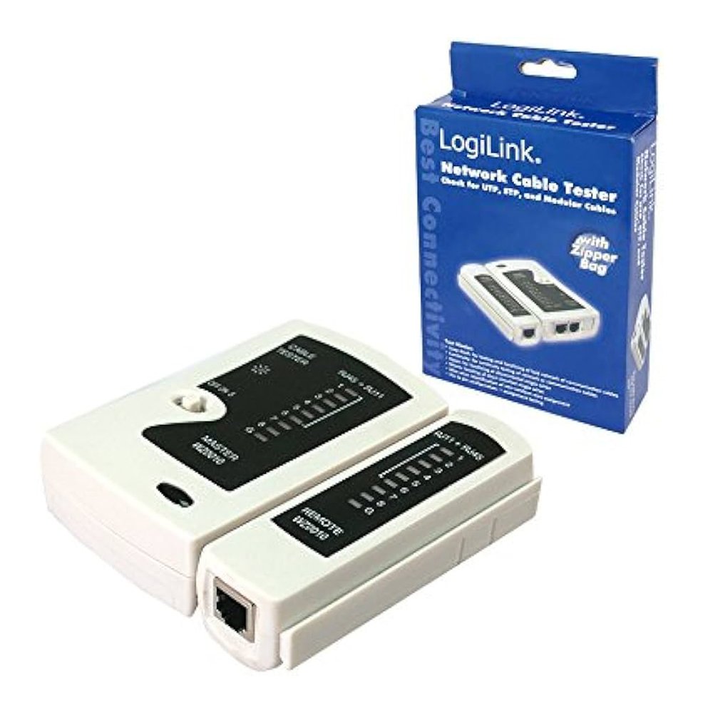LogiLink WZ0010 Network Cable Tester for RJ11, RJ12 and RJ45 with Remote Unit
