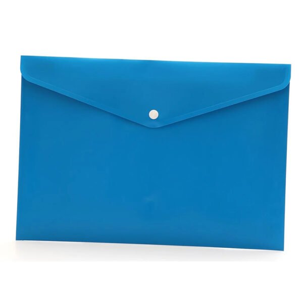 Clear bag A3 with button blue